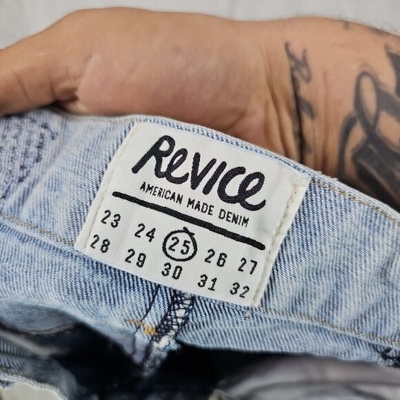 Revice Jeans Womens 25 Two Tone Blue Patchwork Blue Ankle Denim Festival NWT - Picture 12 of 12